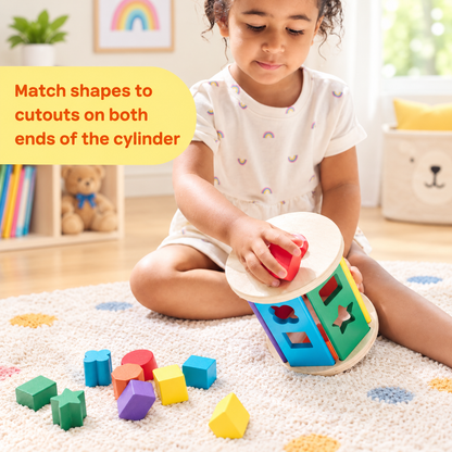 Wooden Match & Roll Shape Sorter