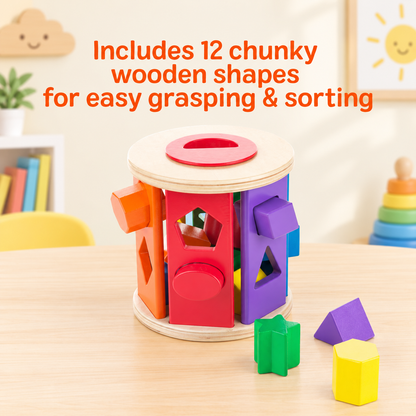 Wooden Match & Roll Shape Sorter