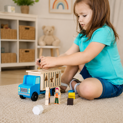 Wooden Shape Sorting Dump Truck