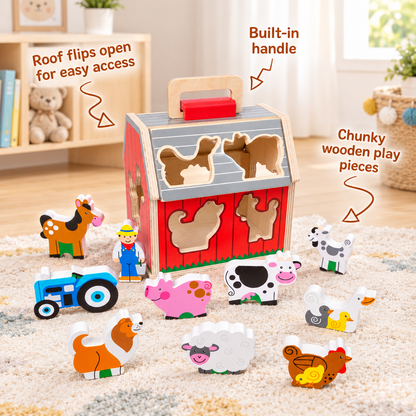 Wooden Farm Sorting Barn Toy