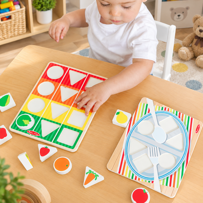 Wooden Shape Sorting Grocery Cart
