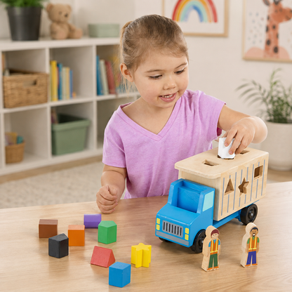 Wooden Shape Sorting Dump Truck