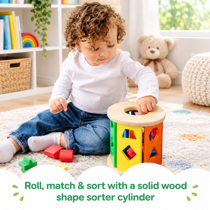 Wooden Match & Roll Shape Sorter