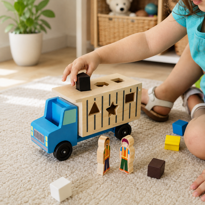 Wooden Shape Sorting Dump Truck