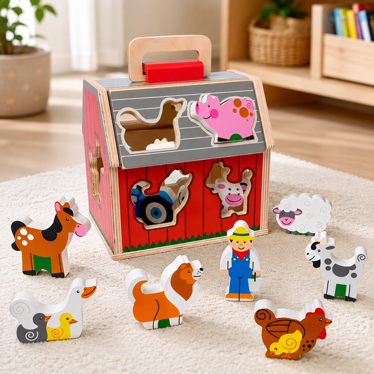 Wooden Farm Sorting Barn Toy
