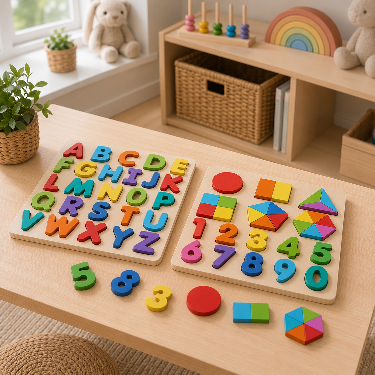 Wooden Shape & Number Learning Puzzle