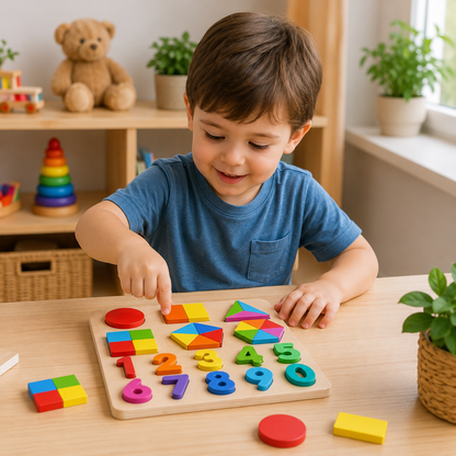 Wooden Shape & Number Learning Puzzle