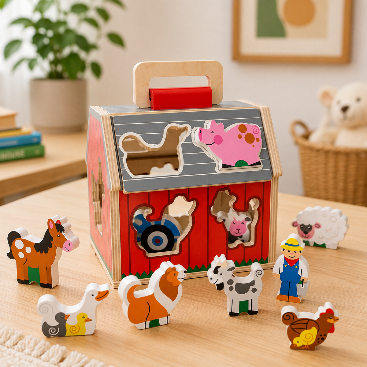 Wooden Farm Sorting Barn Toy