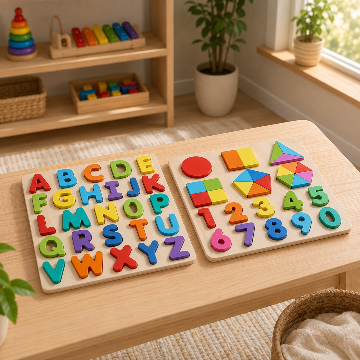 Wooden Shape & Number Learning Puzzle