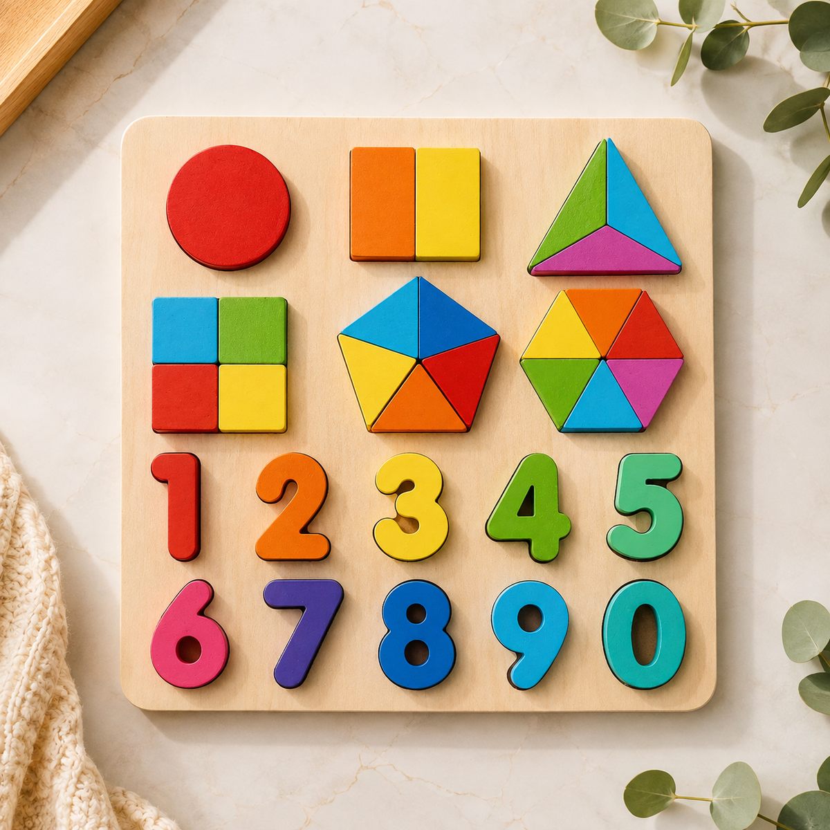Wooden Shape & Number Learning Puzzle